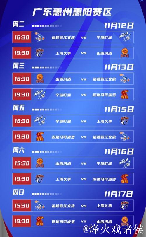 “第二届CBA俱乐部杯决赛阶段赛程正式公布”